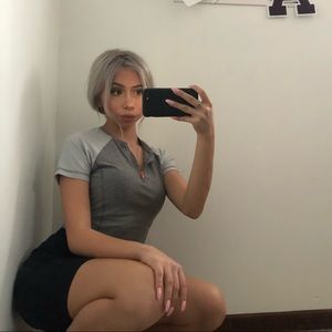 Grey athletic crop top